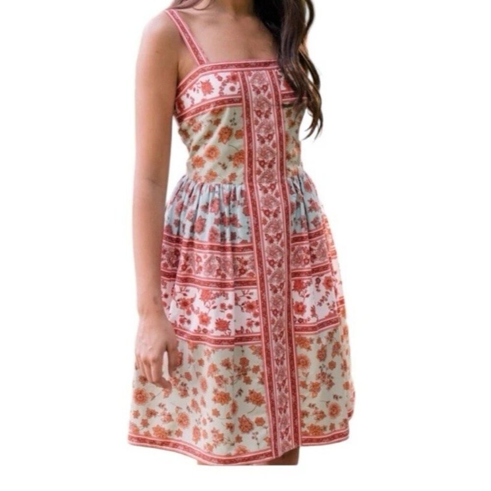 Gal Meets Glam Gianna Multicolor Patchwork Floral Cottagecore Boho Dress Size 14